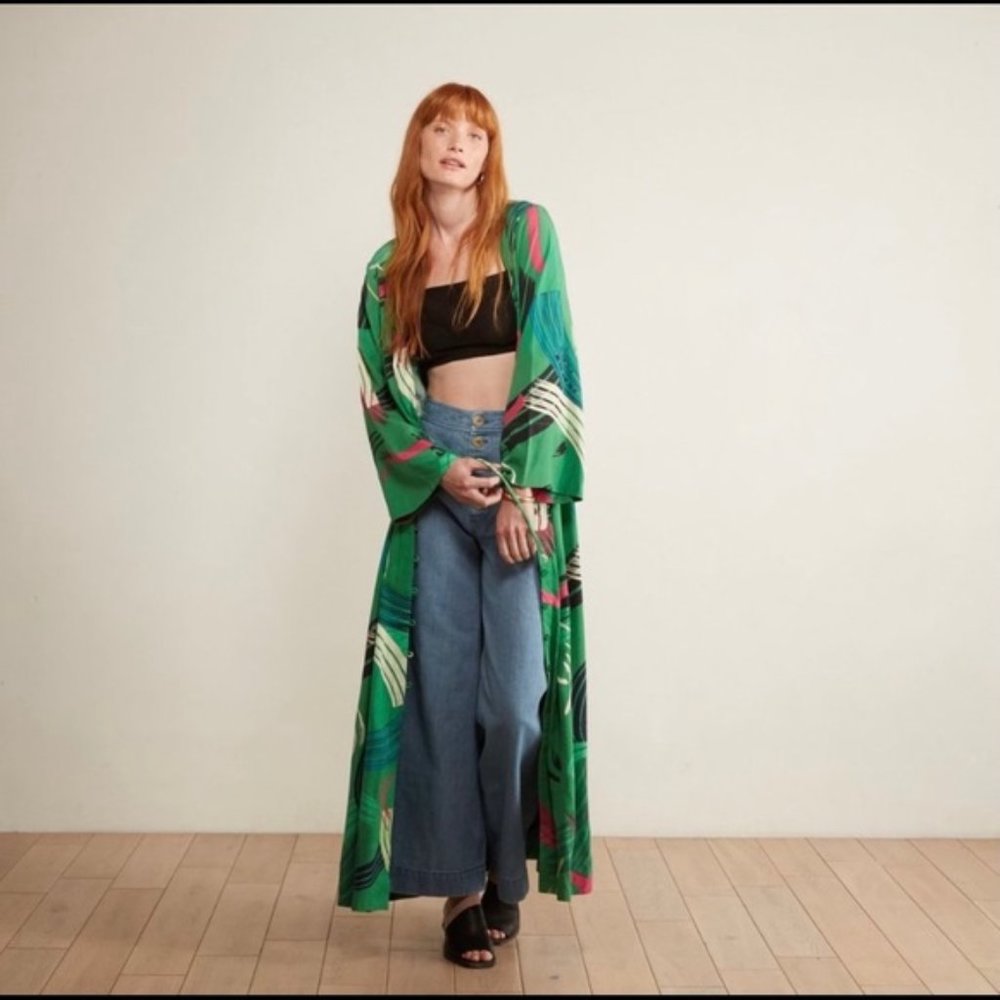 LIKE NEW Anthropologie The Odells Paloma Julia Paint-Swiped MaxI Dress(SP) - Picture 5 of 12